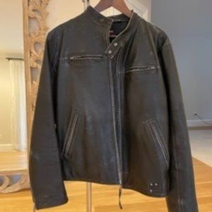 Diesel Leather Bomber Jacket
